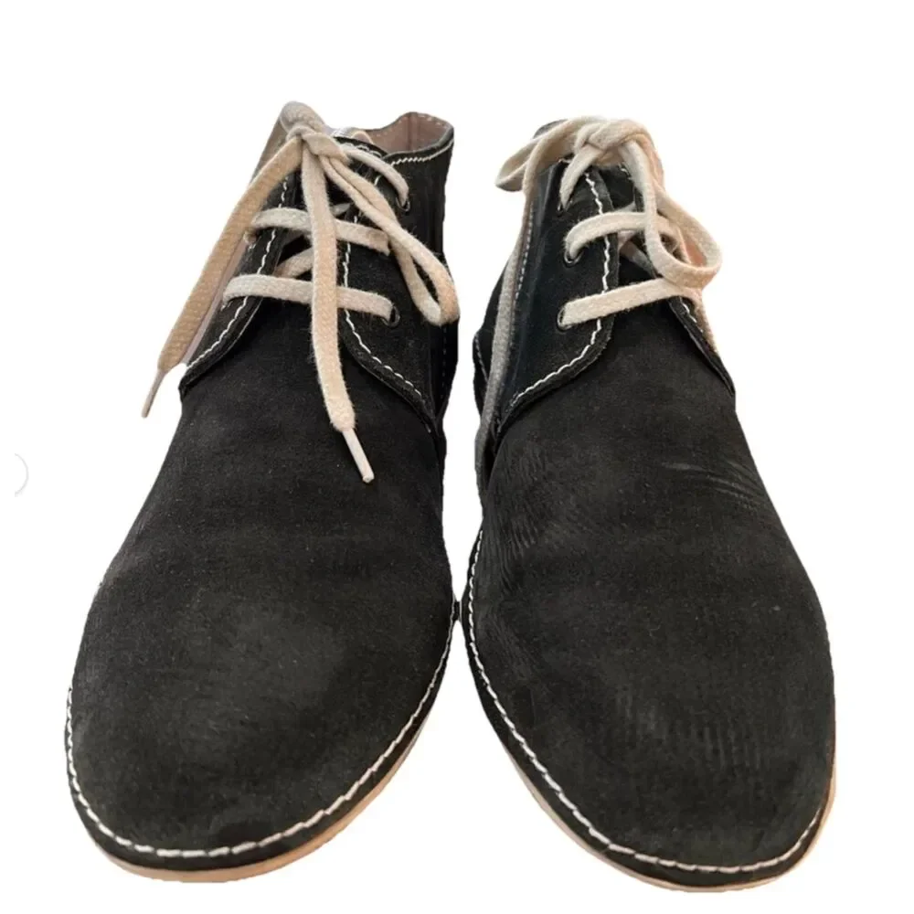 Fly London Manfred Navy Suede Chukka Ankle Boots Lace Up Comfort Men Sz 8